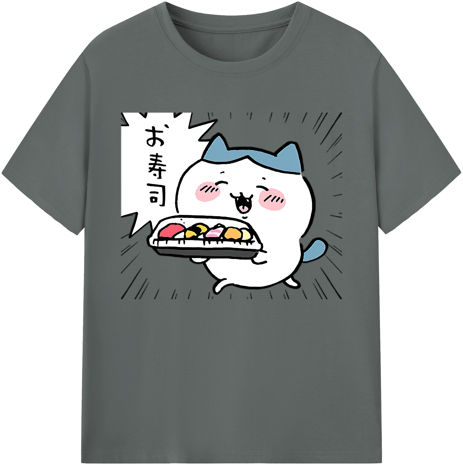 （画像用） ちいかわ ハチワレ Chii-kawa hachiware 綿100％ メンズ半袖Tシャツ｜肌触りやわらか＆通気性